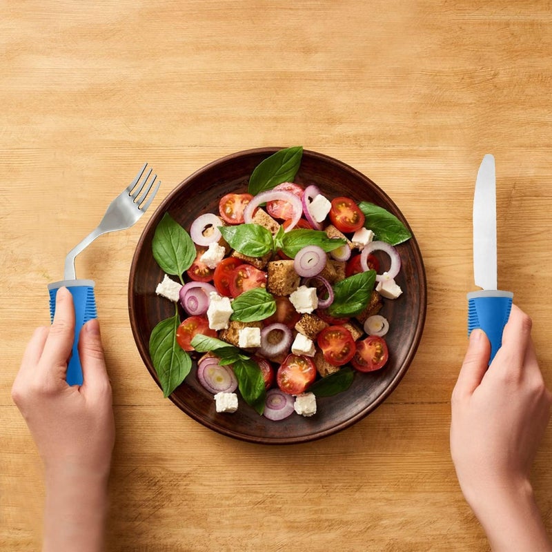 pegirra Adaptive Utensils (3-Piece) - Bendable Adaptive Utensils Weighted Stainless Steel Set, Non-Slip Handles for Hand Tremors, Arthritis, Disabled People,Parkinson’s or Elderly,Knives, Fork, Spoons - Image 5